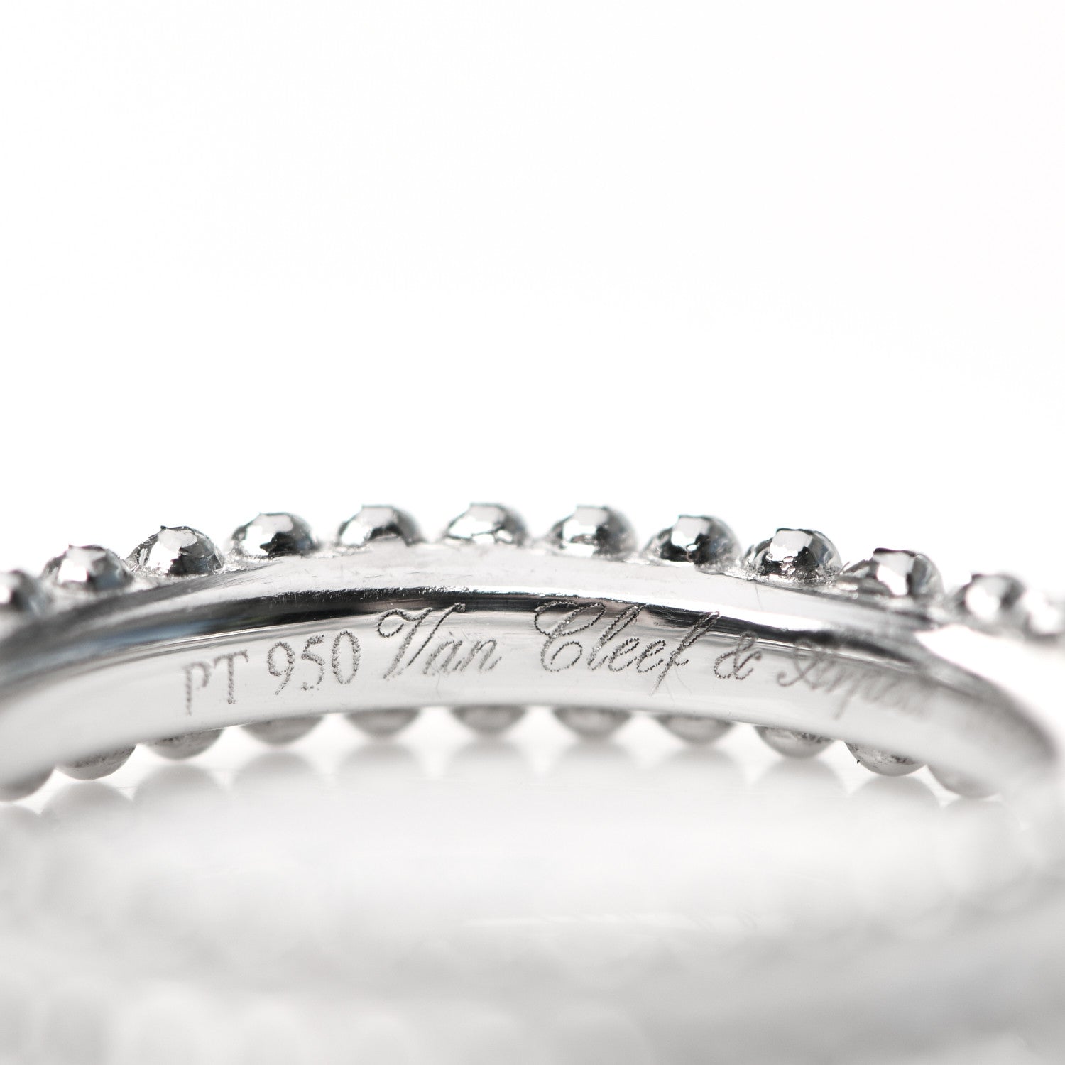 Van Cleef & Arpels Platinum Estelle Wedding Band Ring 46 3.5 4 of 6
