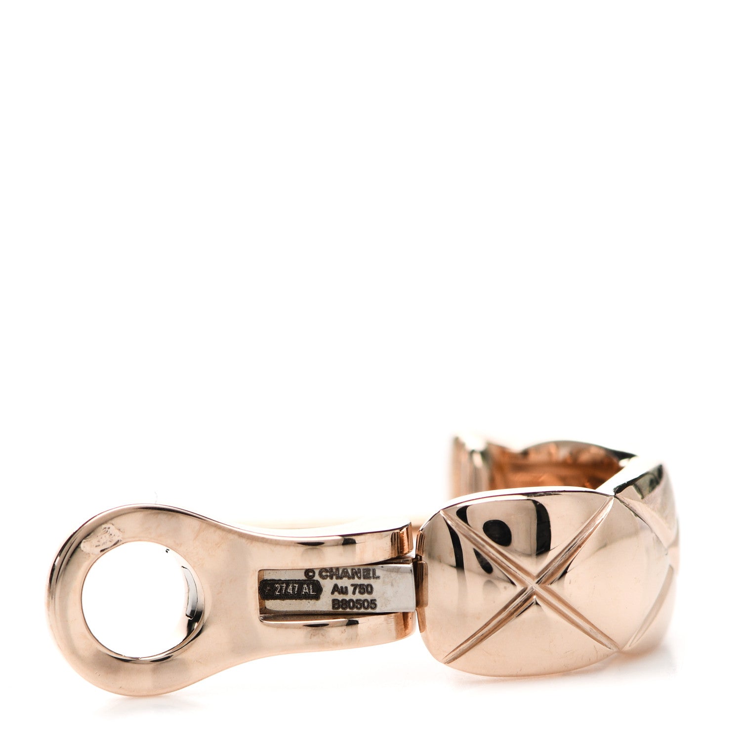 Chanel 18K Beige Gold Coco Crush Hoop Earrings 4 of 5