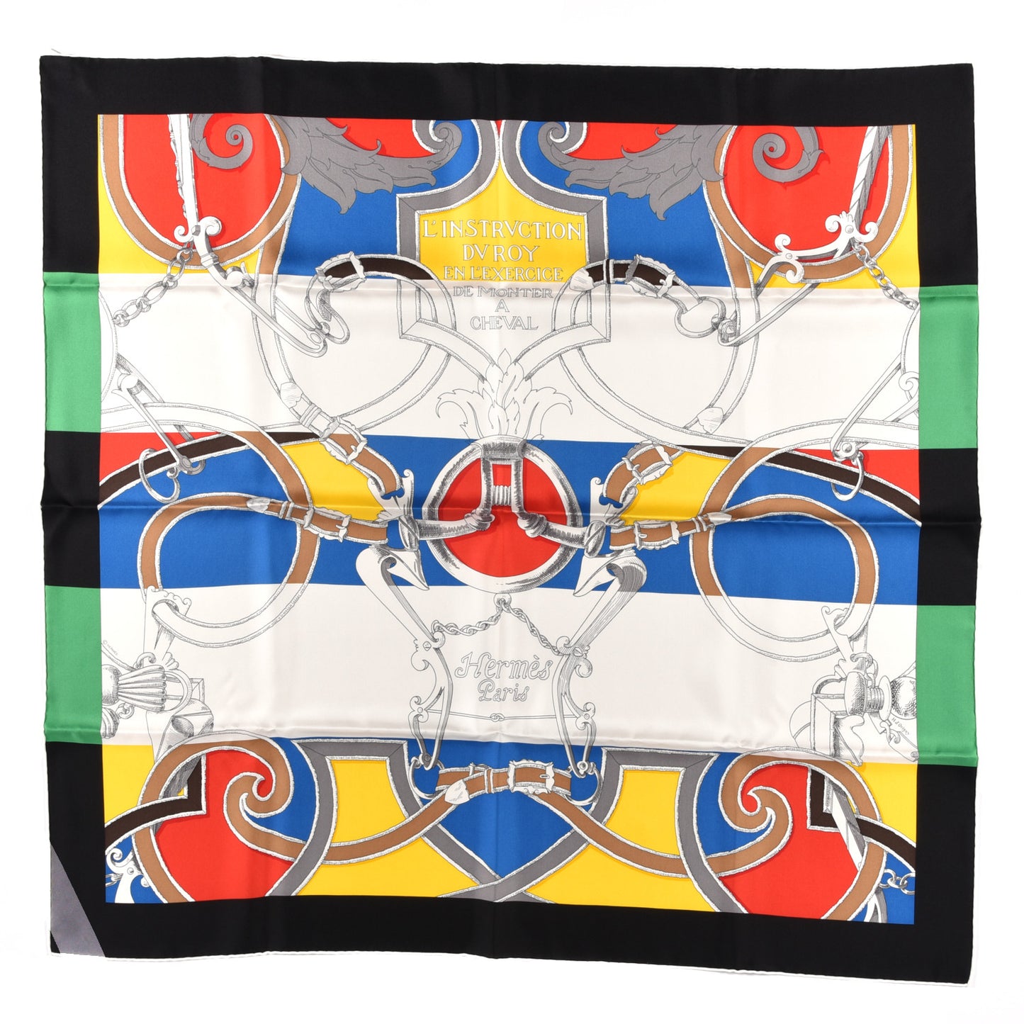 Silk Twill L Instruction Du Roy Scarf 90 Black Rouge Multicolor
