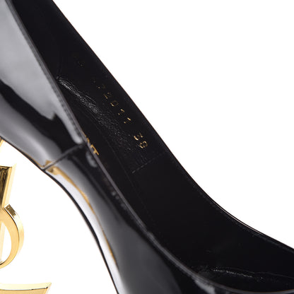 Saint Laurent Patent Calfskin Opyum 110 Pumps 38 Black Gold 7 of 9