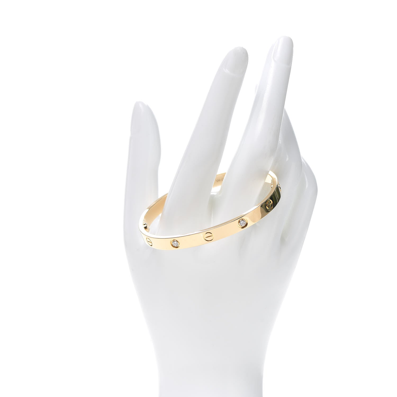 Cartier 18K Yellow Gold 4 Diamond LOVE Bracelet 18 2 of 7