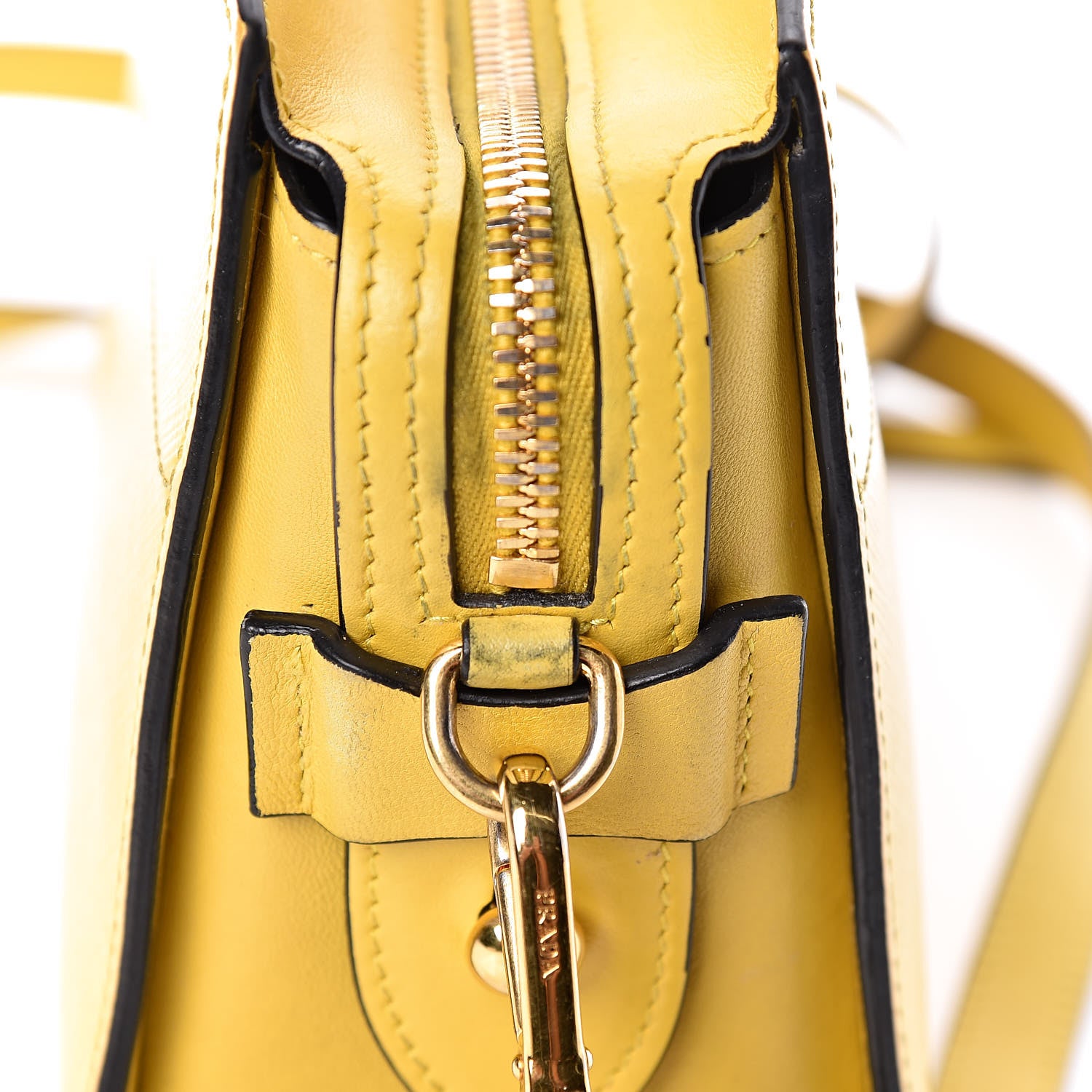 Prada Saffiano City Calfskin Esplanade Crossbody Bag Soleil 11 of 12