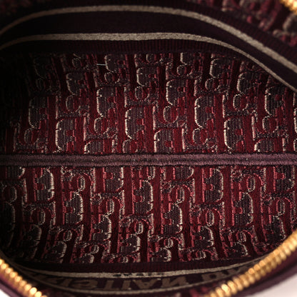 Christian Dior Velvet Oblique Cosmetic Pouch Burgundy 5 of 8