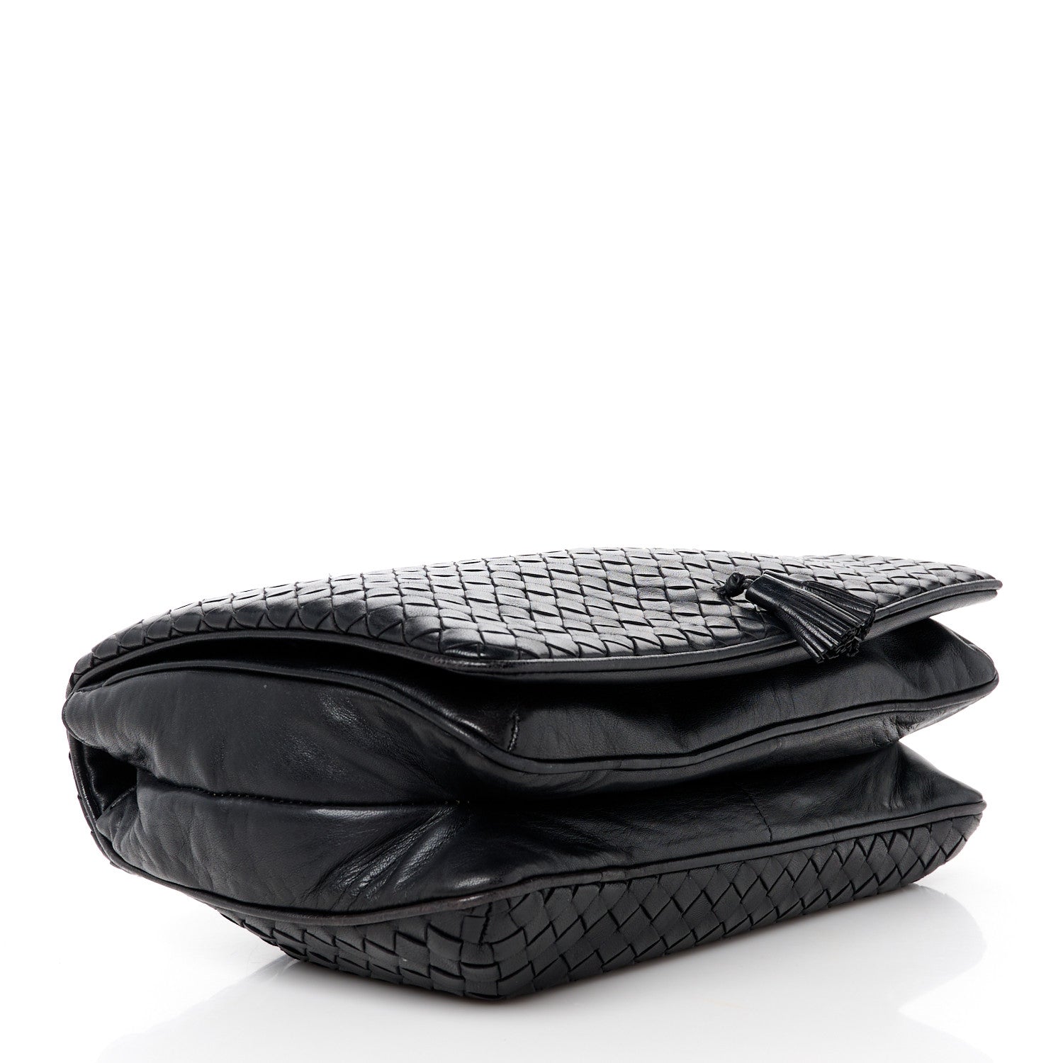 Bottega Veneta Nappa Intrecciato Flap Tassel Clutch Black 4 of 11