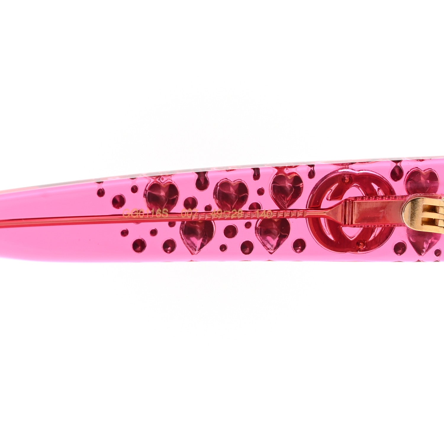 Gucci Acetate Crystal Oversize Sunglasses GG0116S Pink 7 of 8