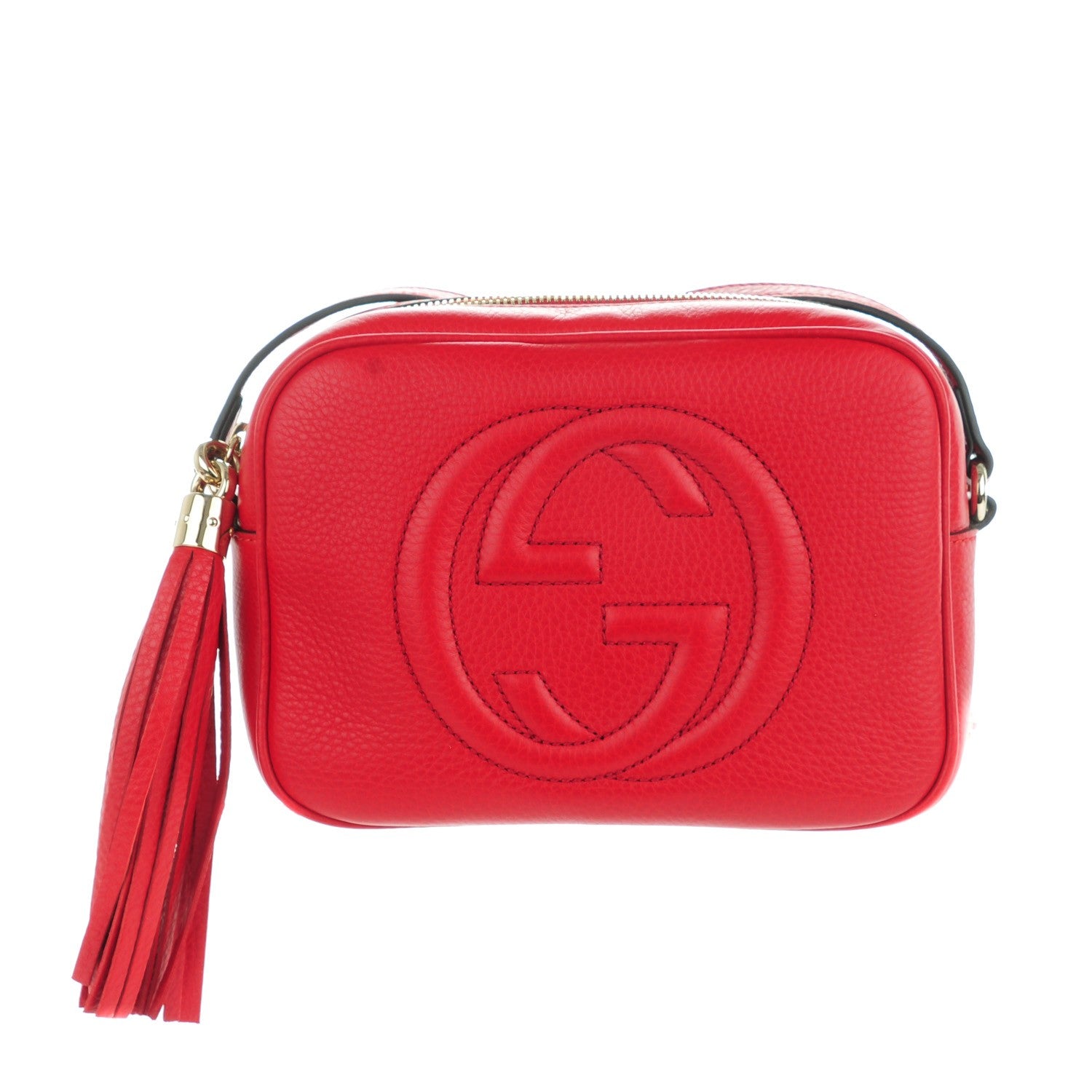 Gucci Pebbled Calfskin Small Soho Disco Bag Tabasco Red 1 of 7