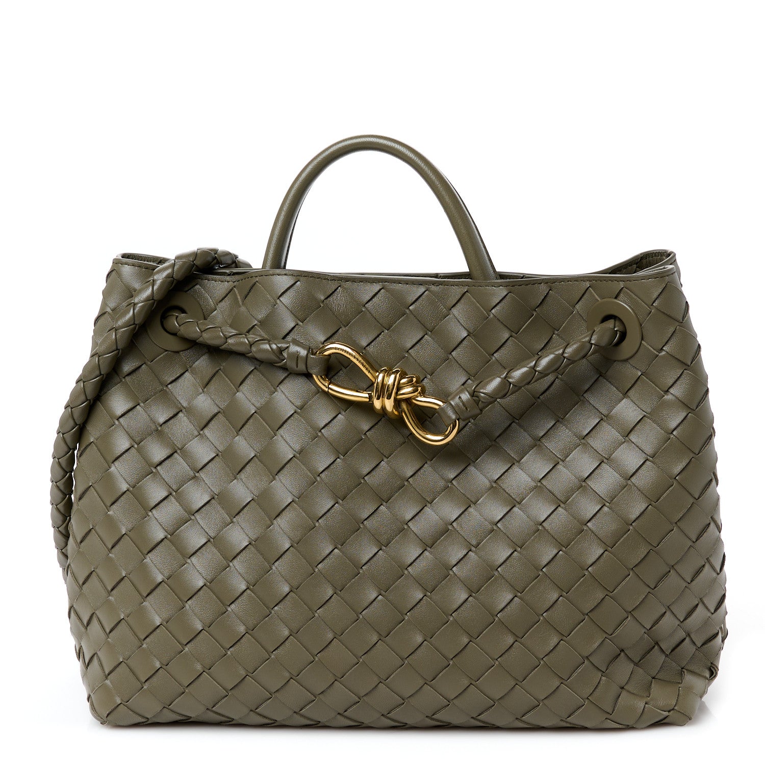 Bottega Veneta Nappa Intrecciato Medium Andiamo Shoulder Bag Cypress 1 of 10