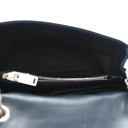 Saint Laurent Velvet Small West Hollywood Monogram Fold-Over Bag Blue 4 of 4