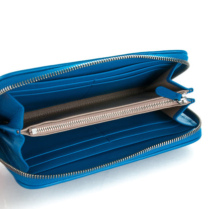 Bottega Veneta Nappa Intrecciato Zip Around Wallet Blue 5 of 8