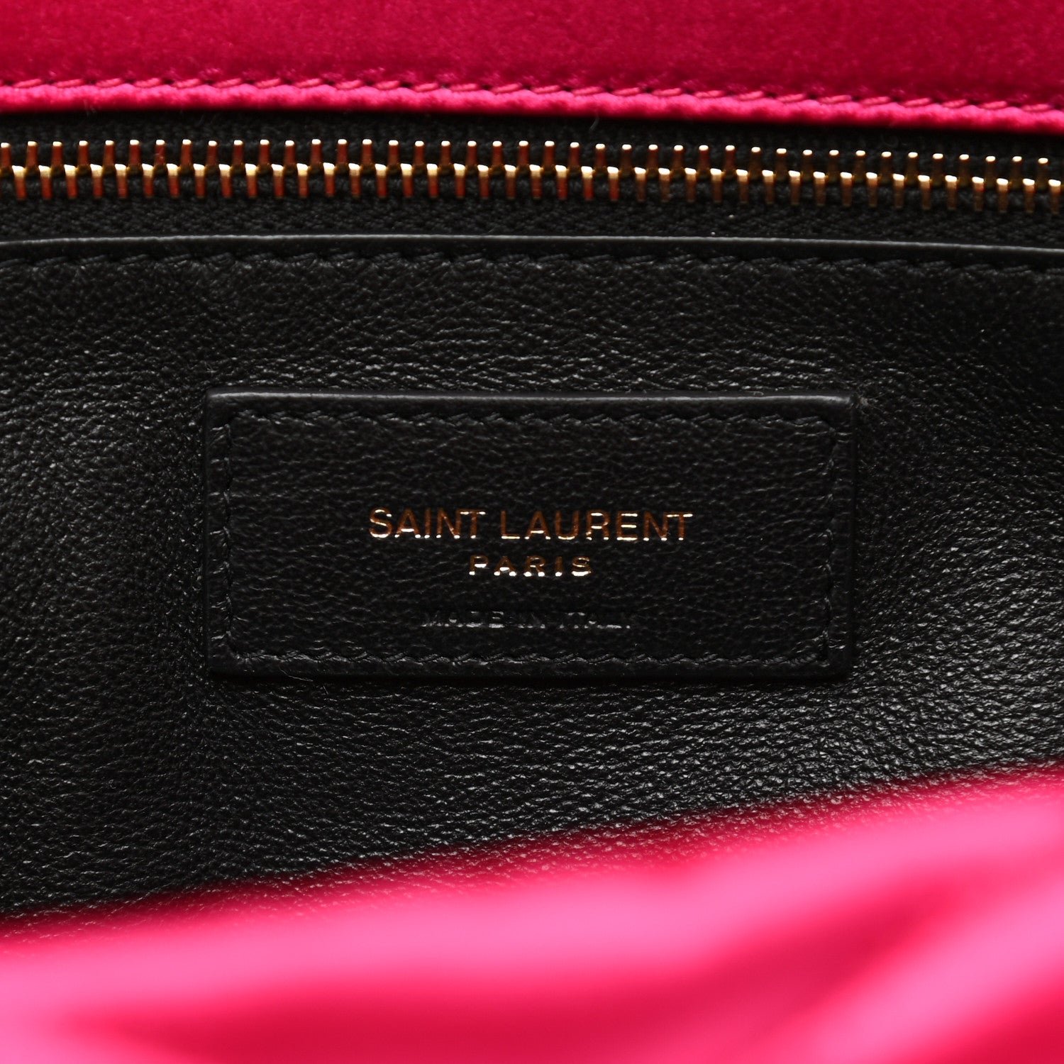 Saint Laurent Satin Quilted Sade Puffer Envelope Clutch Bubblegum 6 of 7