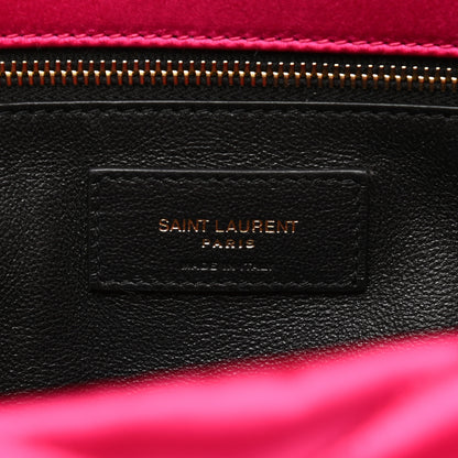 Saint Laurent Satin Quilted Sade Puffer Envelope Clutch Bubblegum 6 of 7