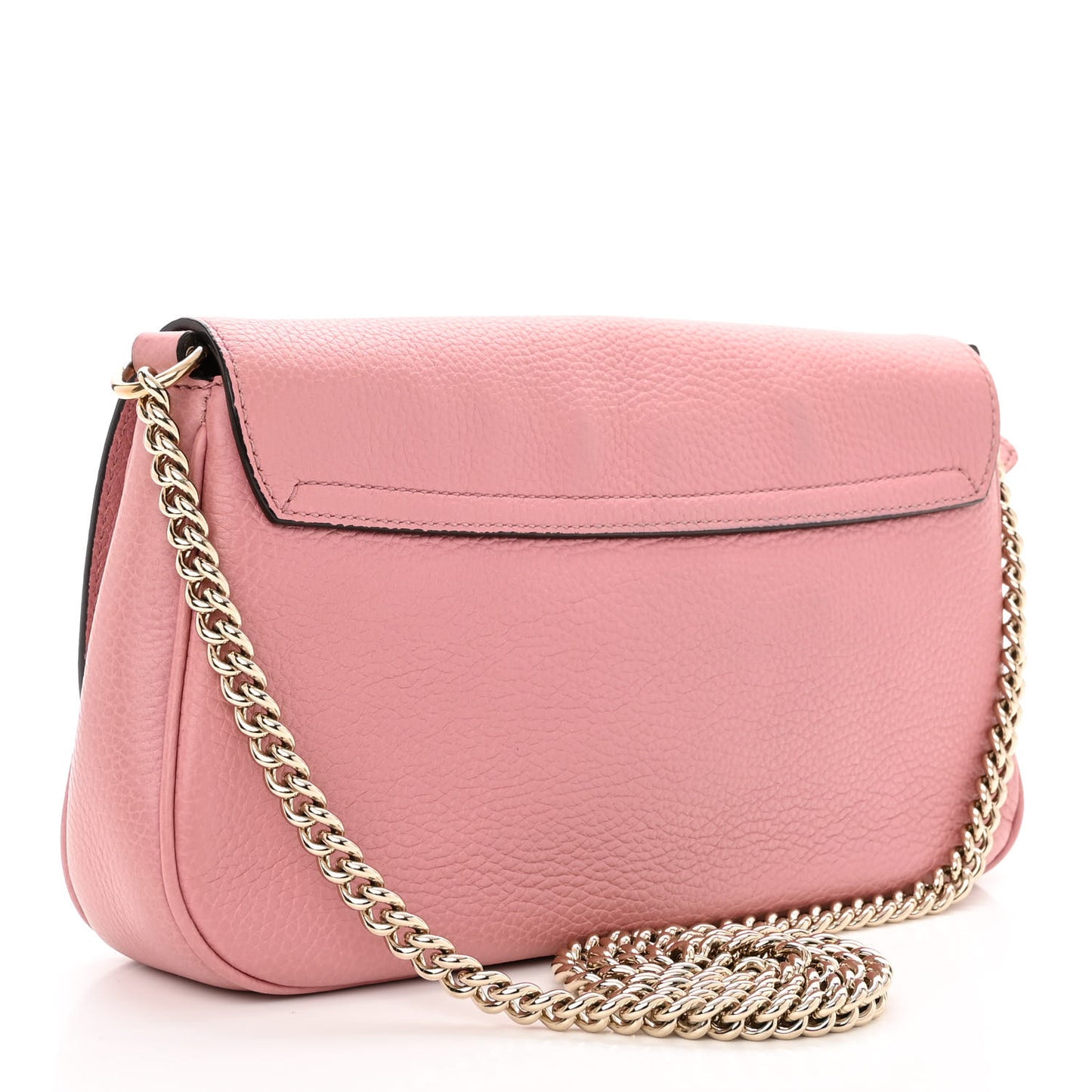 Pebbled Calfskin Medium Soho Flap Crossbody Pink