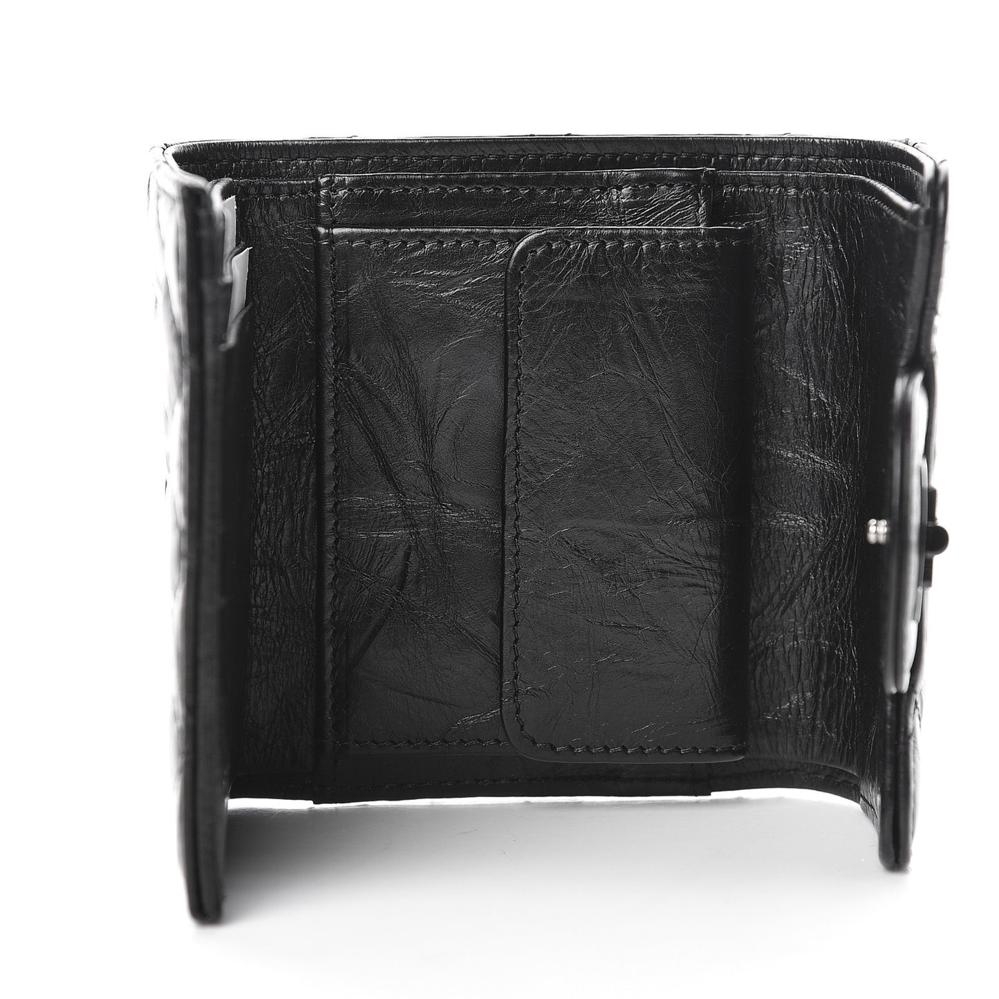 Aged Calfskin Quilted Reissue Compact Wallet So Black