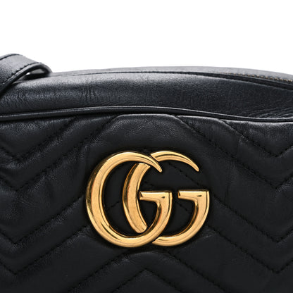 Gucci Calfskin Matelasse Small GG Marmont Chain Shoulder Bag Black 8 of 10