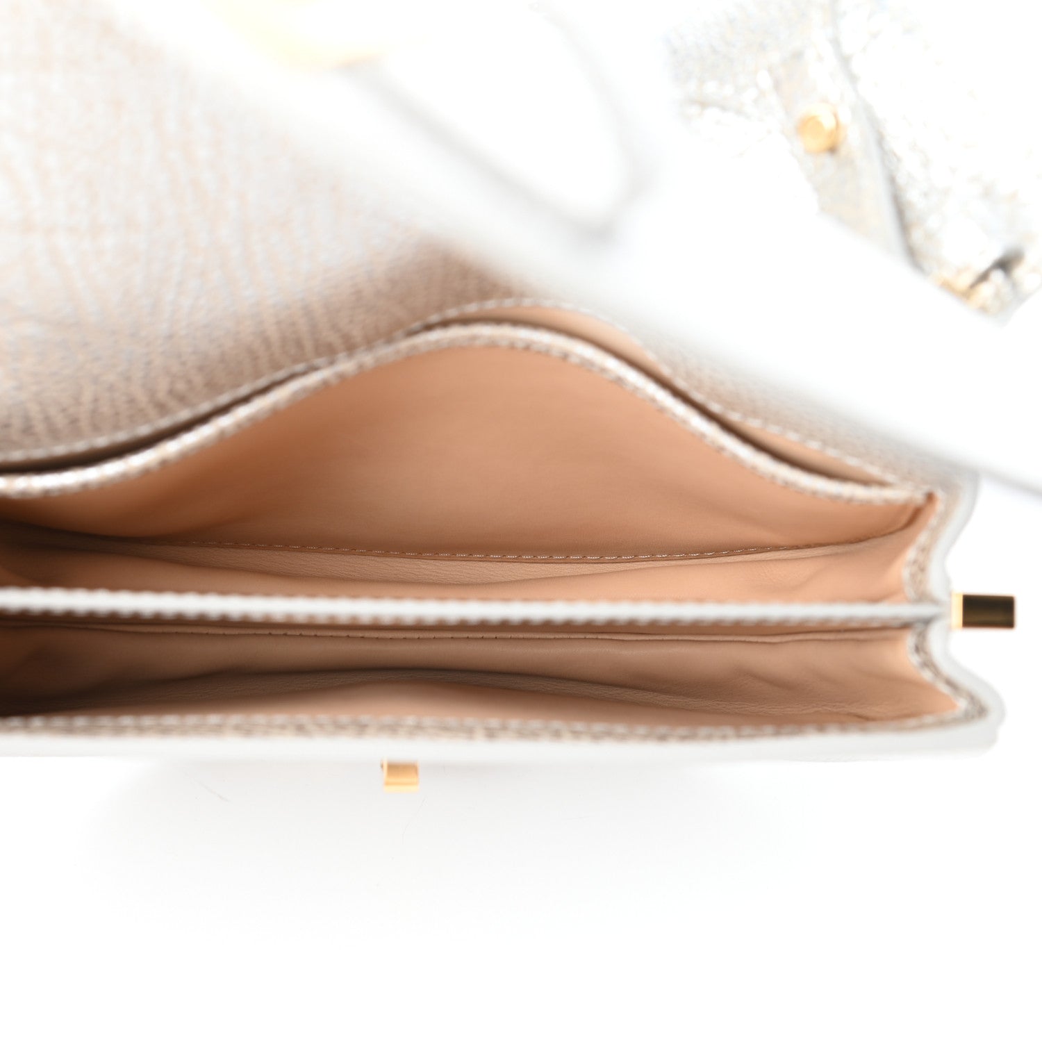 Delvaux Metallic Crispy Calfskin Mini Le Mutin Saddle Bag Antique Silver 5 of 9