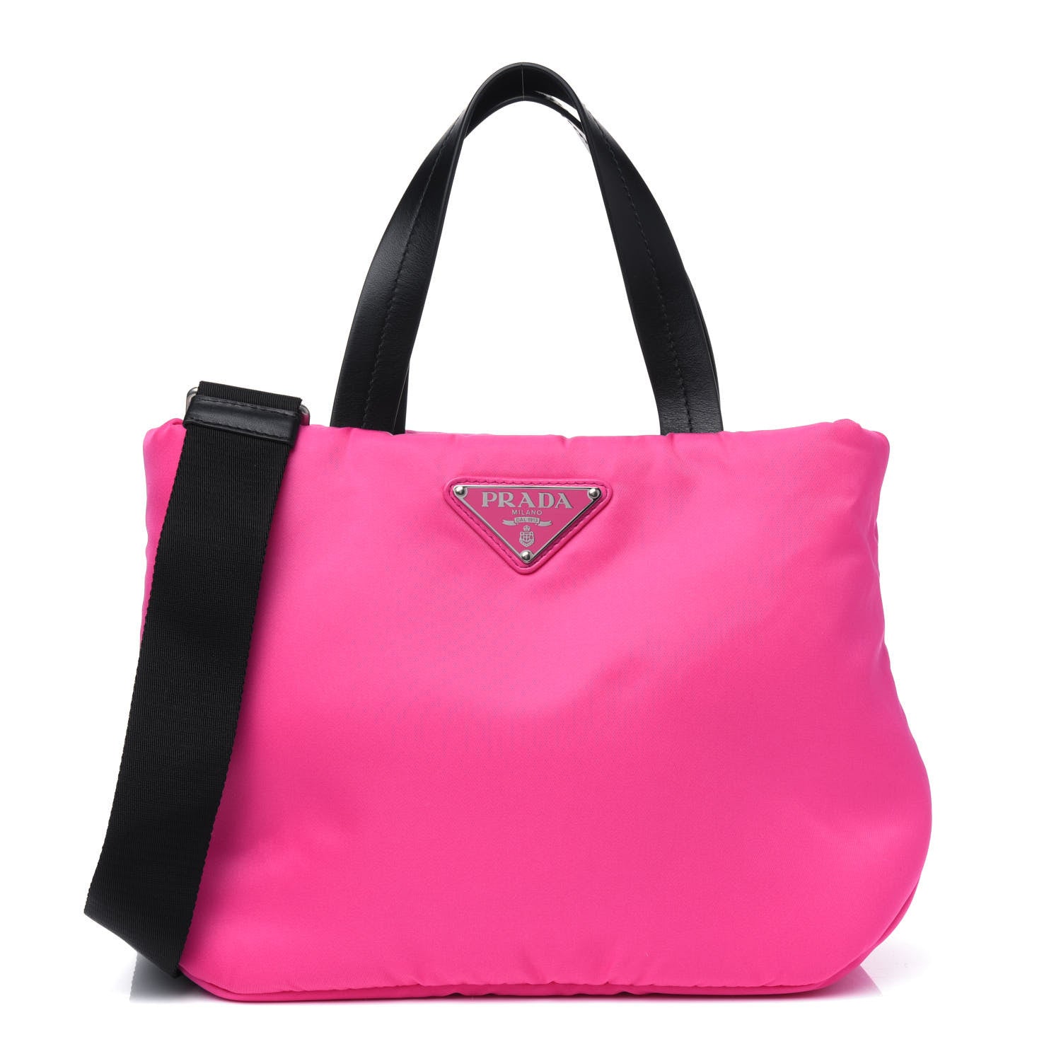 Prada Tessuto Nylon Soft Padded Shopping Tote Fuxia 1 of 5