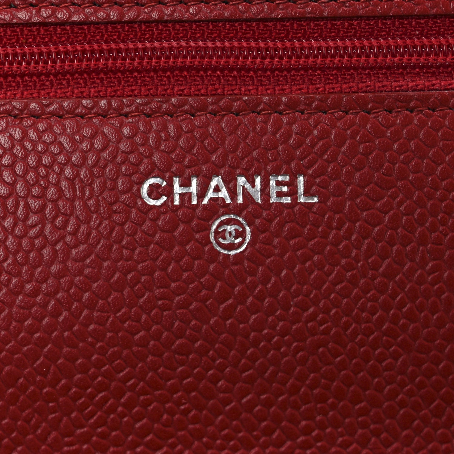 Chanel Caviar Quilted Wallet On Chain WOC Red 6 of 12