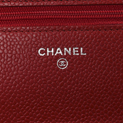 Chanel Caviar Quilted Wallet On Chain WOC Red 6 of 12