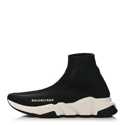 Balenciaga Neoprene Knit Womens Speed Sneakers 35 Black White 1 of 7