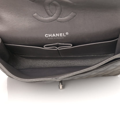 Chanel Metallic Lambskin Quilted Medium Double Flap Pewter 5 of 17