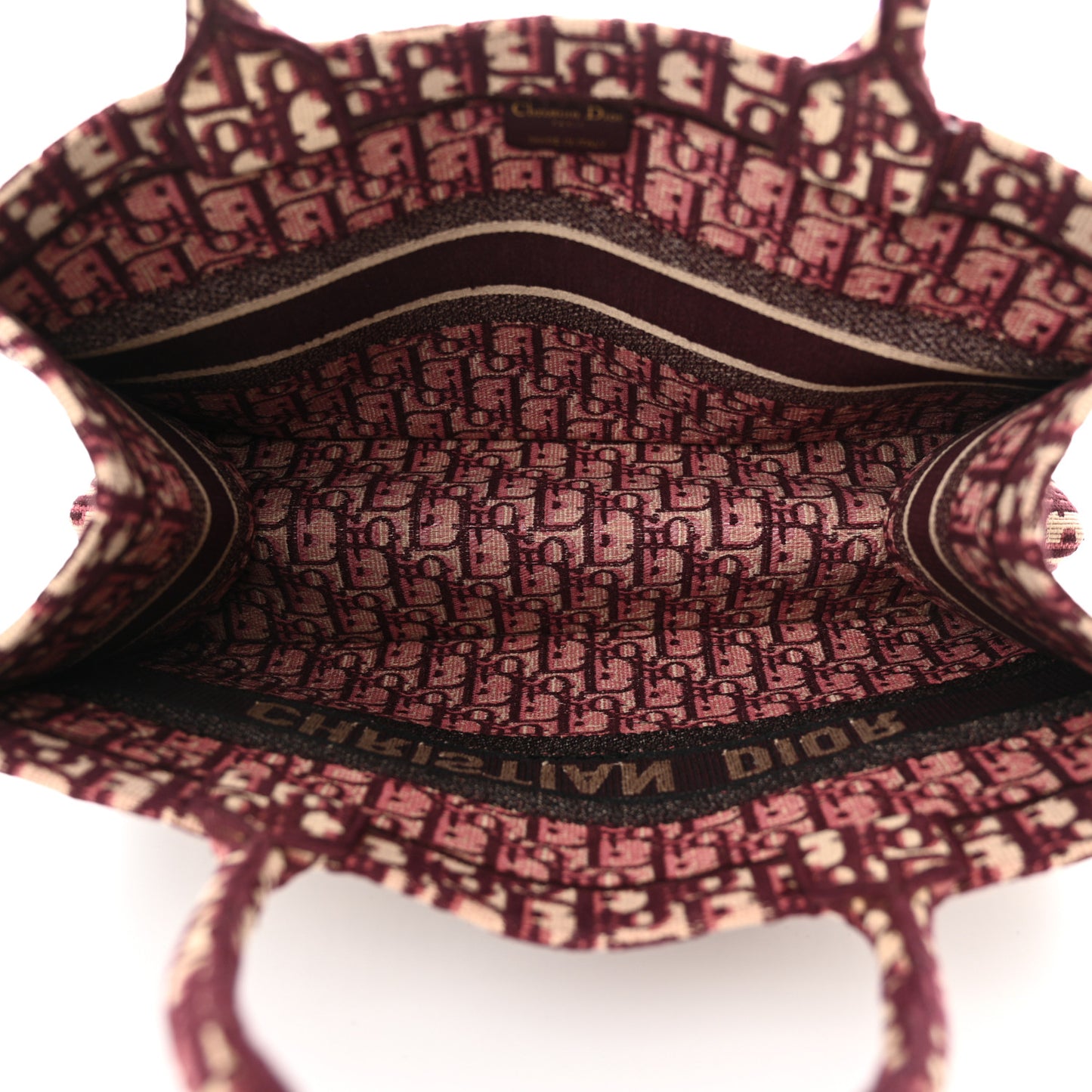 Oblique Medium Book Tote Burgundy Multicolor