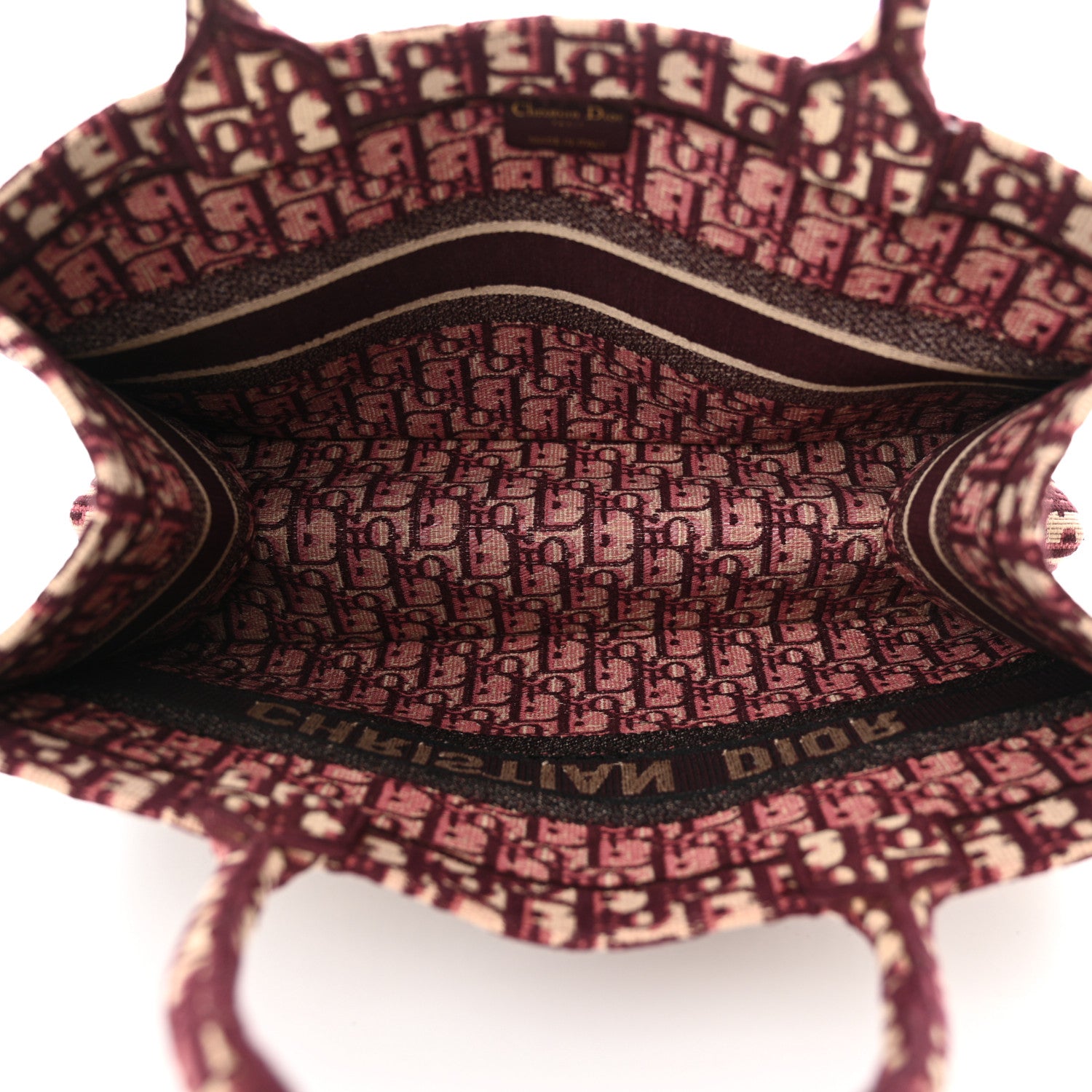 Christian Dior Oblique Medium Book Tote Burgundy Multicolor 5 of 13