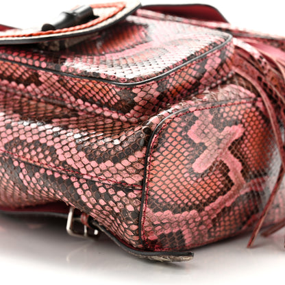 Gucci Snakeskin Medium Bamboo Backpack Pink Multicolor 9 of 13
