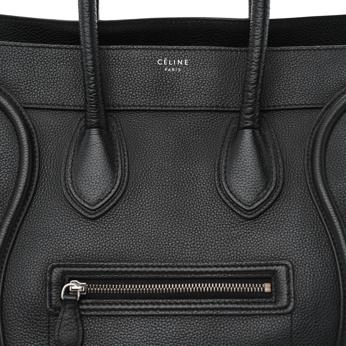 Drummed Calfskin Mini Luggage Black