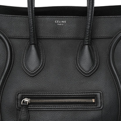 Celine Drummed Calfskin Mini Luggage Black 7 of 9