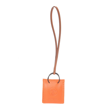 Hermes Milo Lambskin Swift Shopping Bag Charm Feu Gold 1 of 3