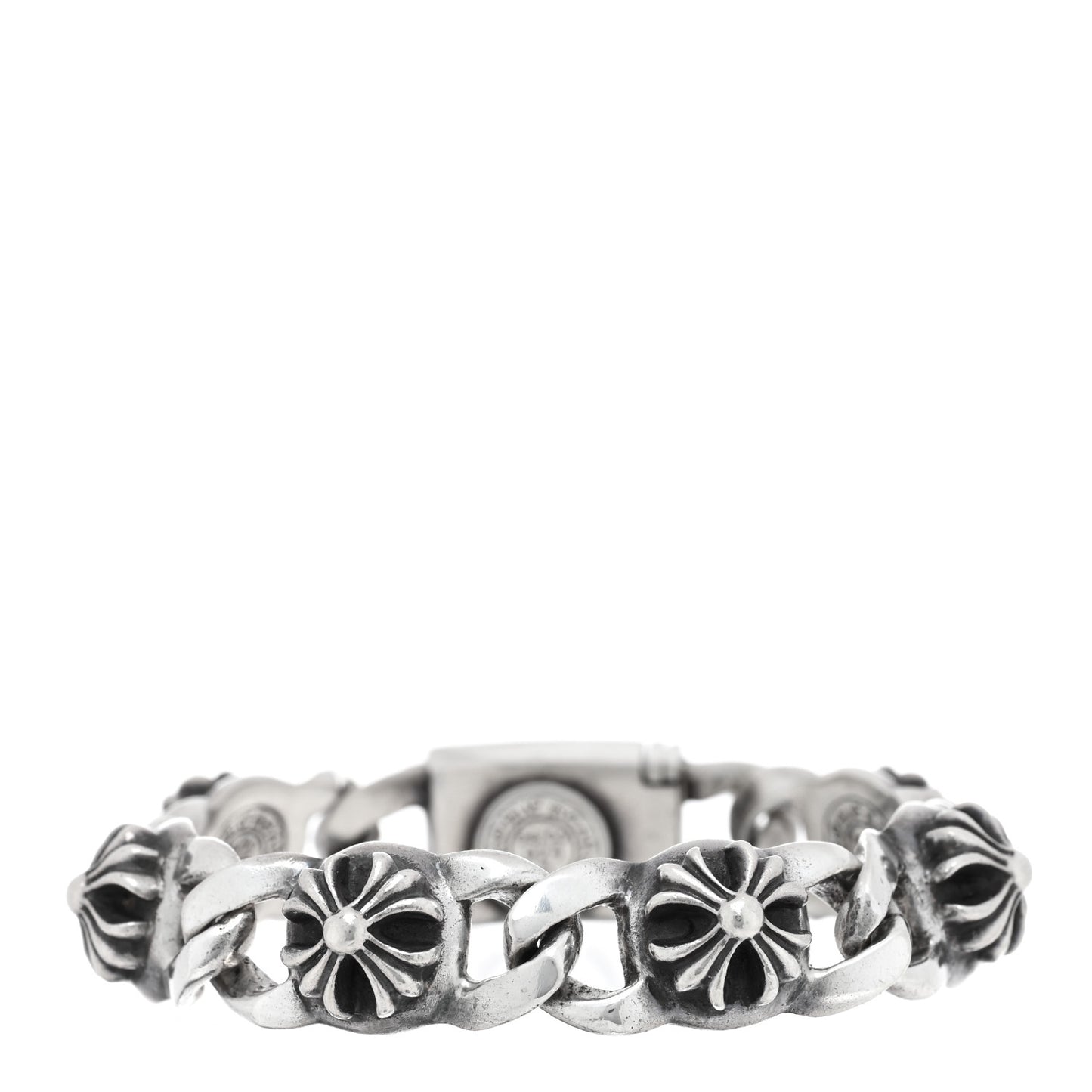 Sterling Silver Maltese Cross Link Bracelet