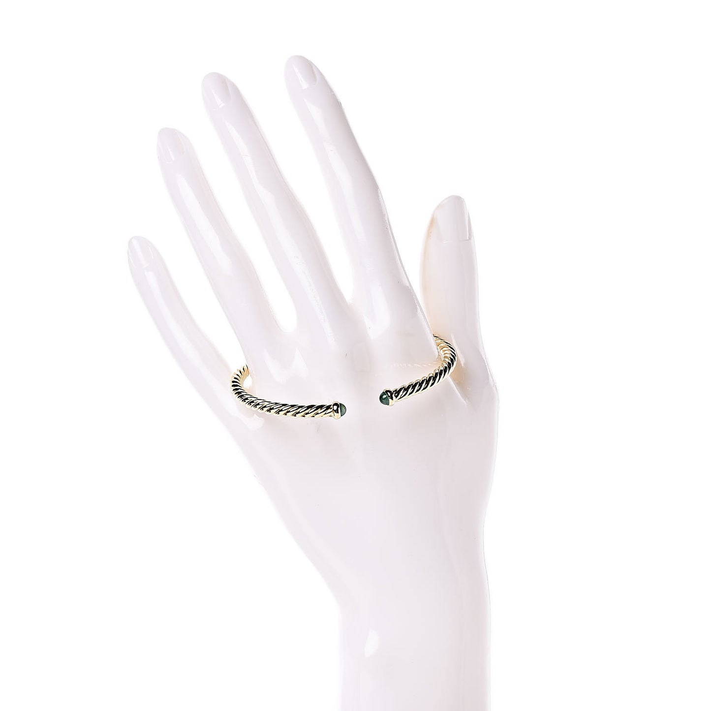 18K Yellow Gold Emerald 4mm Cablespira Bracelet