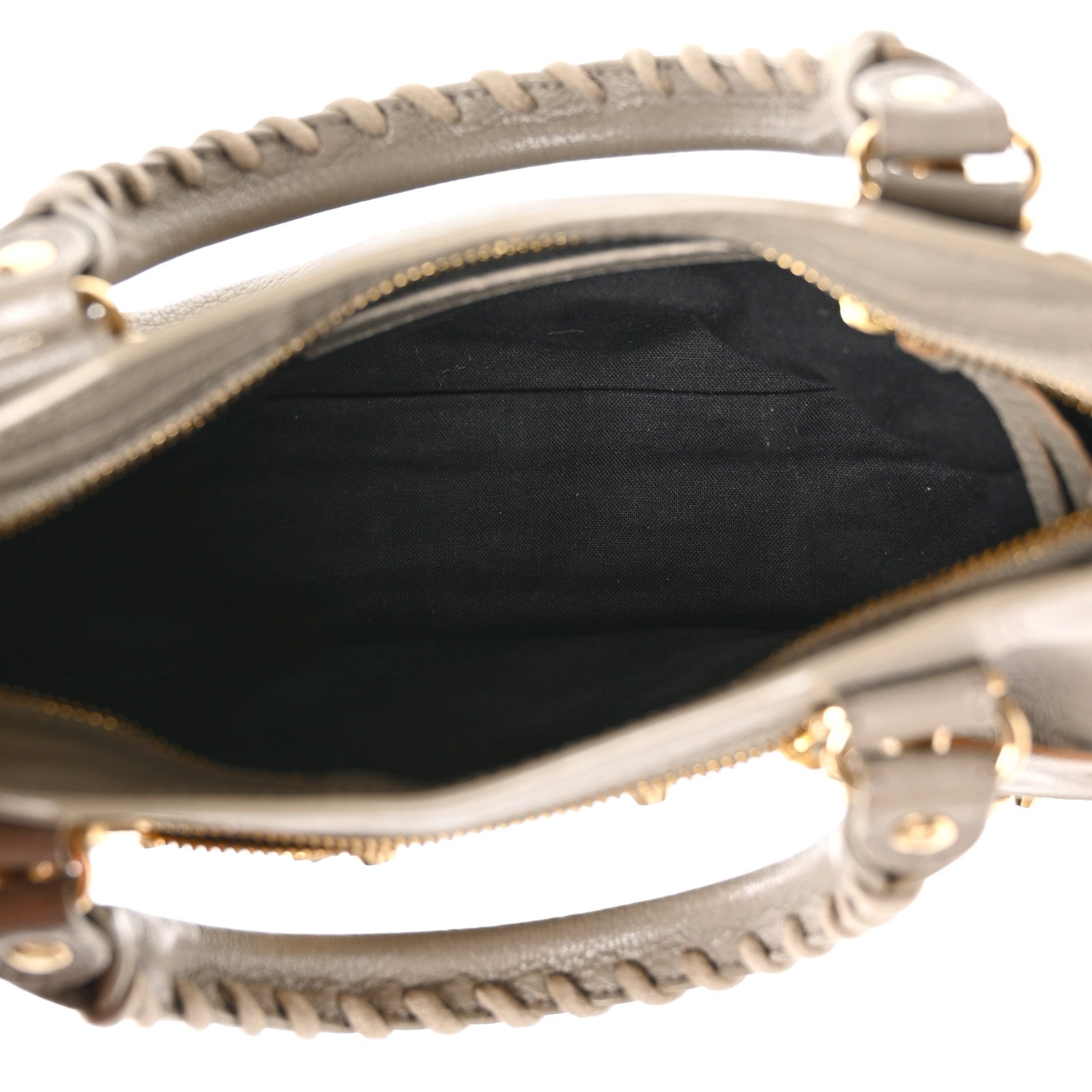 Balenciaga Chevre Gold Metallic Edge Hardware Mini City Gris Taupe 6 of 11