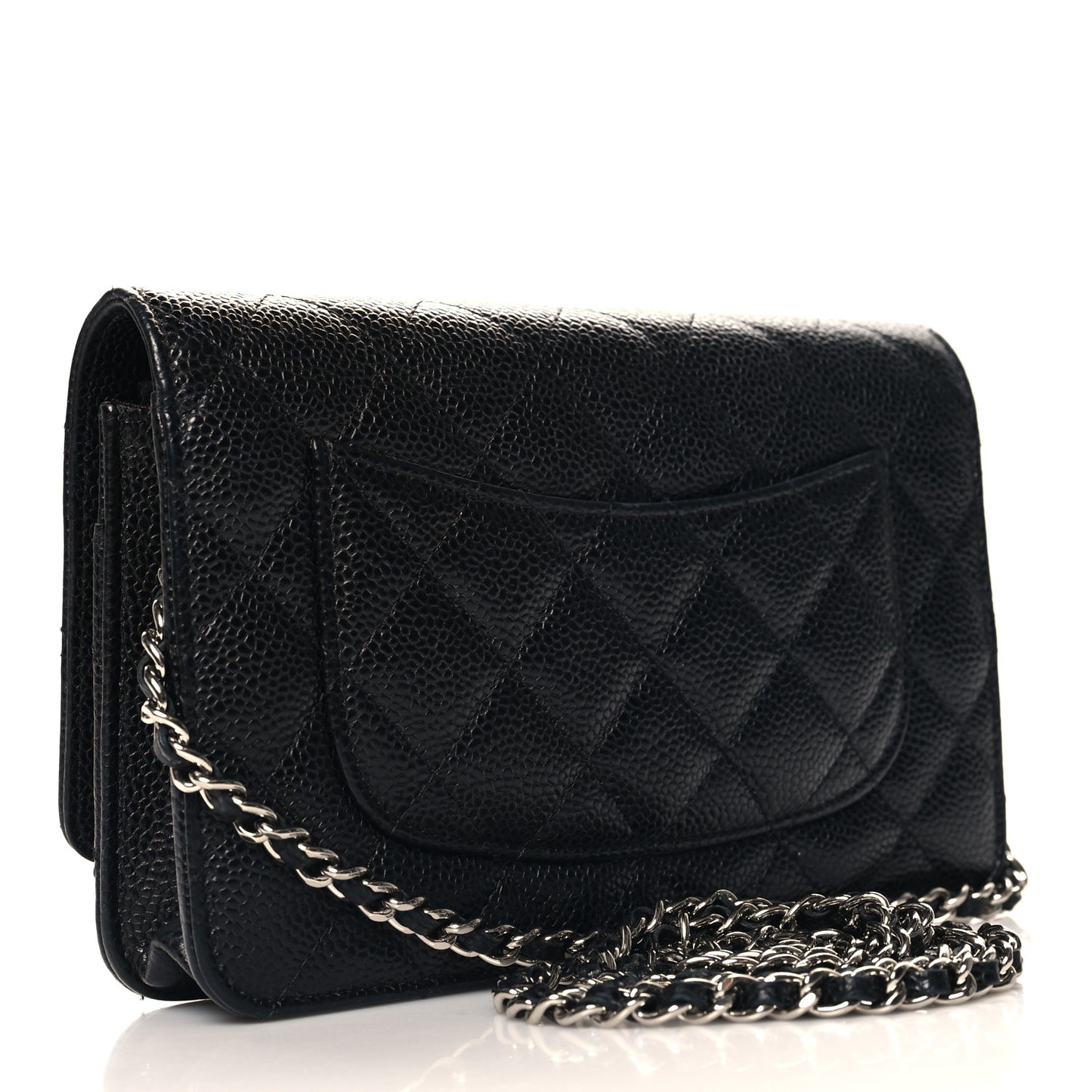 Caviar Quilted Wallet on Chain WOC Black