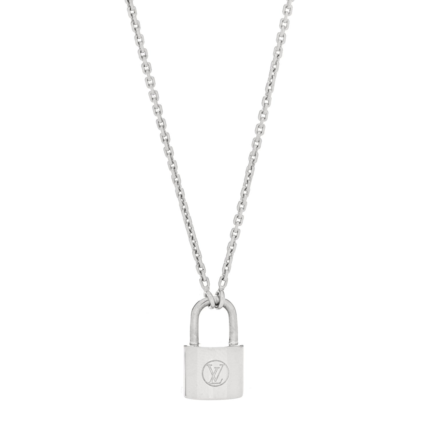 Louis Vuitton Sterling Silver Lockit Necklace 1 of 5