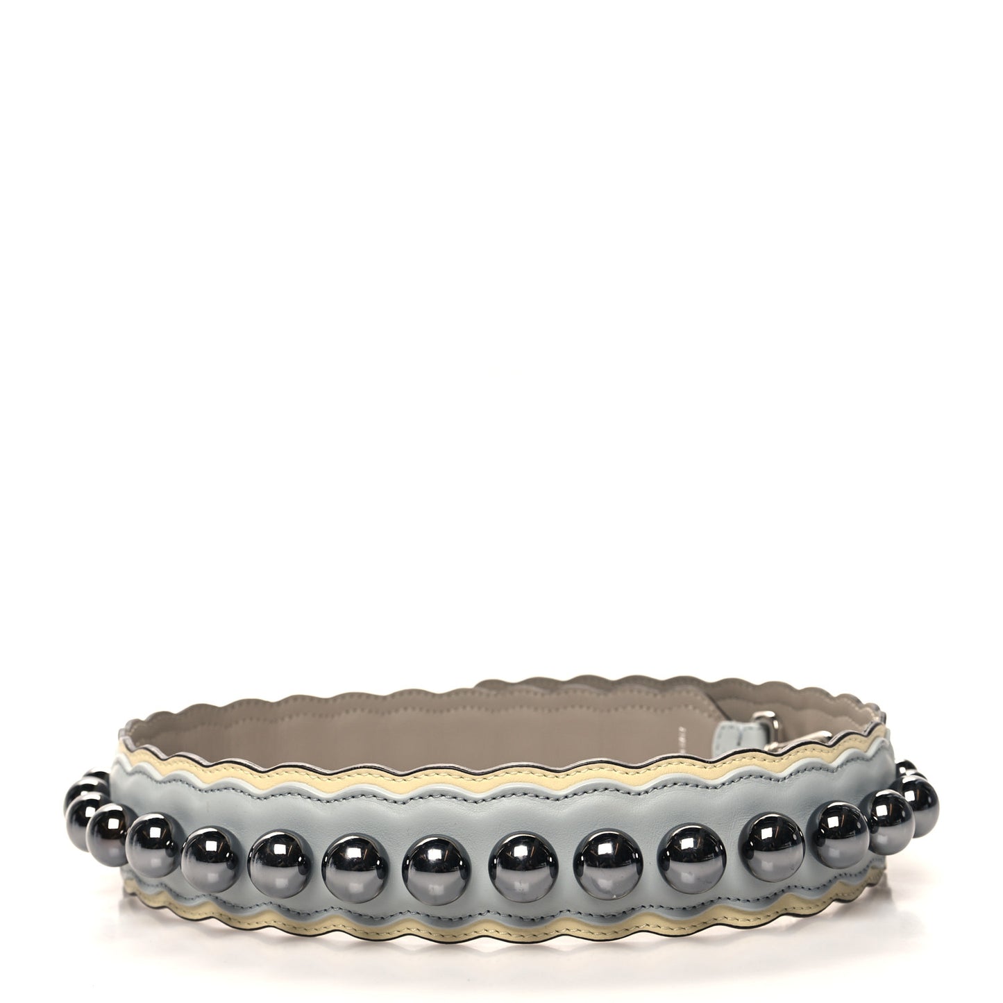 Vitello Liberty Pearl Bi-Color Scalloped Strap You Burro Grigio Perla