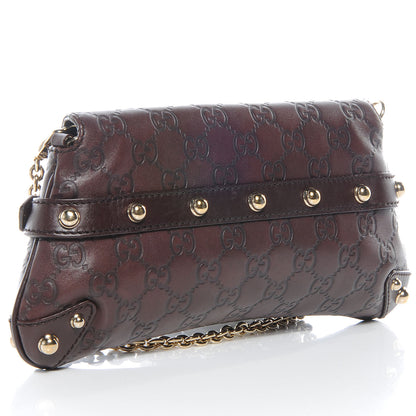 Gucci Guccissima Small Horsebit Chain Clutch Chocolate 3 of 7