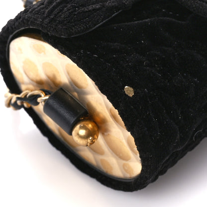 Chanel Velvet Camellia Embossed Jewel Belt Card Holder With Chain Black 9 of 10