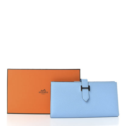 Hermes Epsom Bearn Gusset Wallet Bleu Zephyr 7 of 7