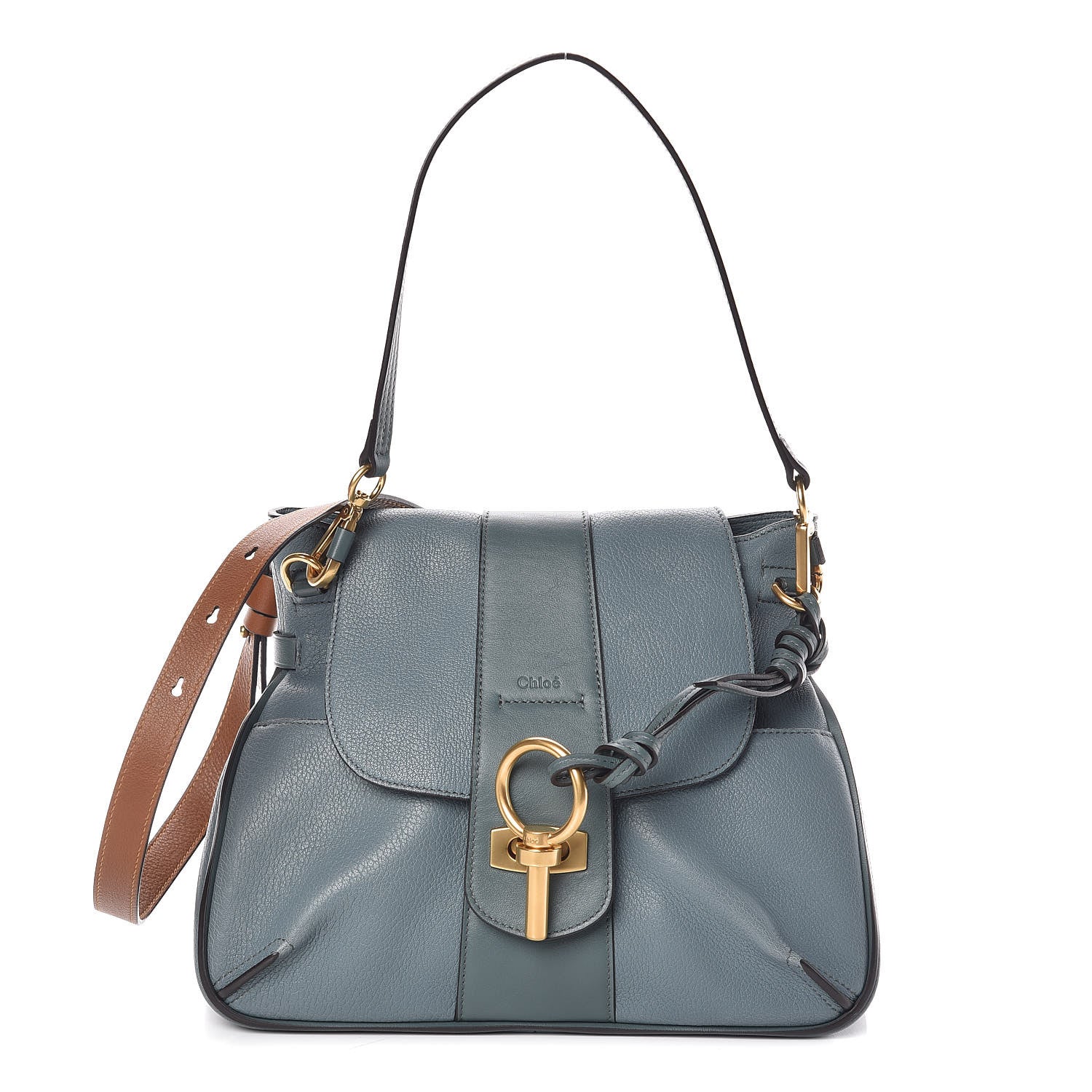 Chloe Grained Lambskin Calfskin Small Lexa Shoulder Bag Cloudy Blue 1 of 8