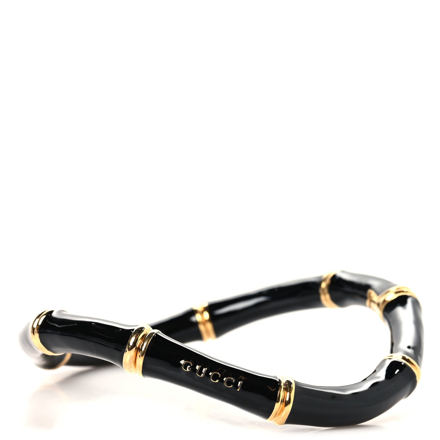Metal Enamel Bamboo Choker Necklace Black