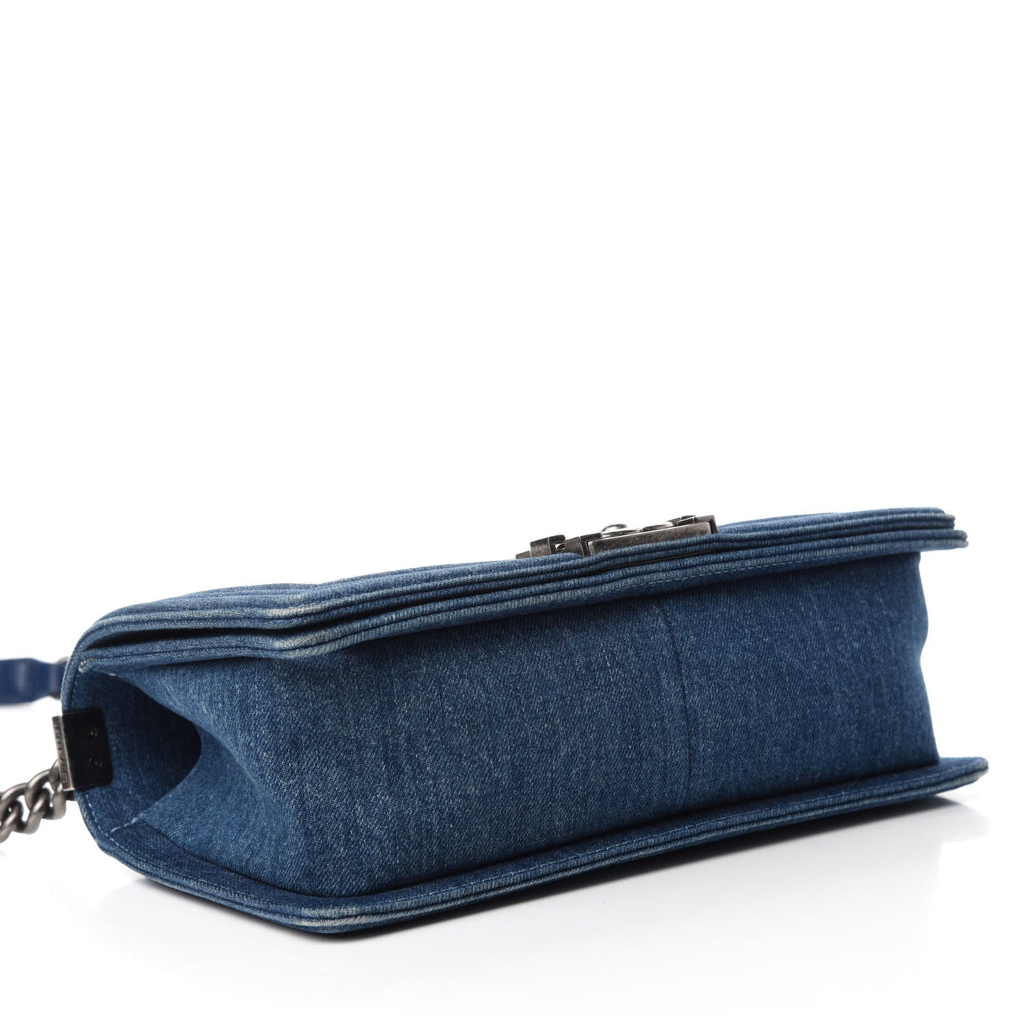 Tweed Denim Medium Boy Flap Dark Blue