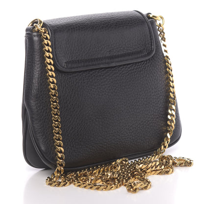 Gucci Pebbled Calfskin Small 1973 Chain Shoulder Bag Black 3 of 11