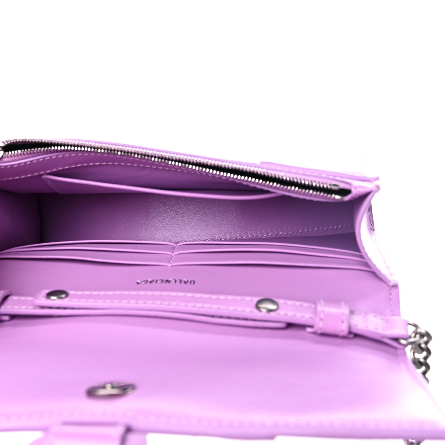 Balenciaga Shiny Box Calfskin Tonal B Hourglass Chain Bag Liliac 5 of 7
