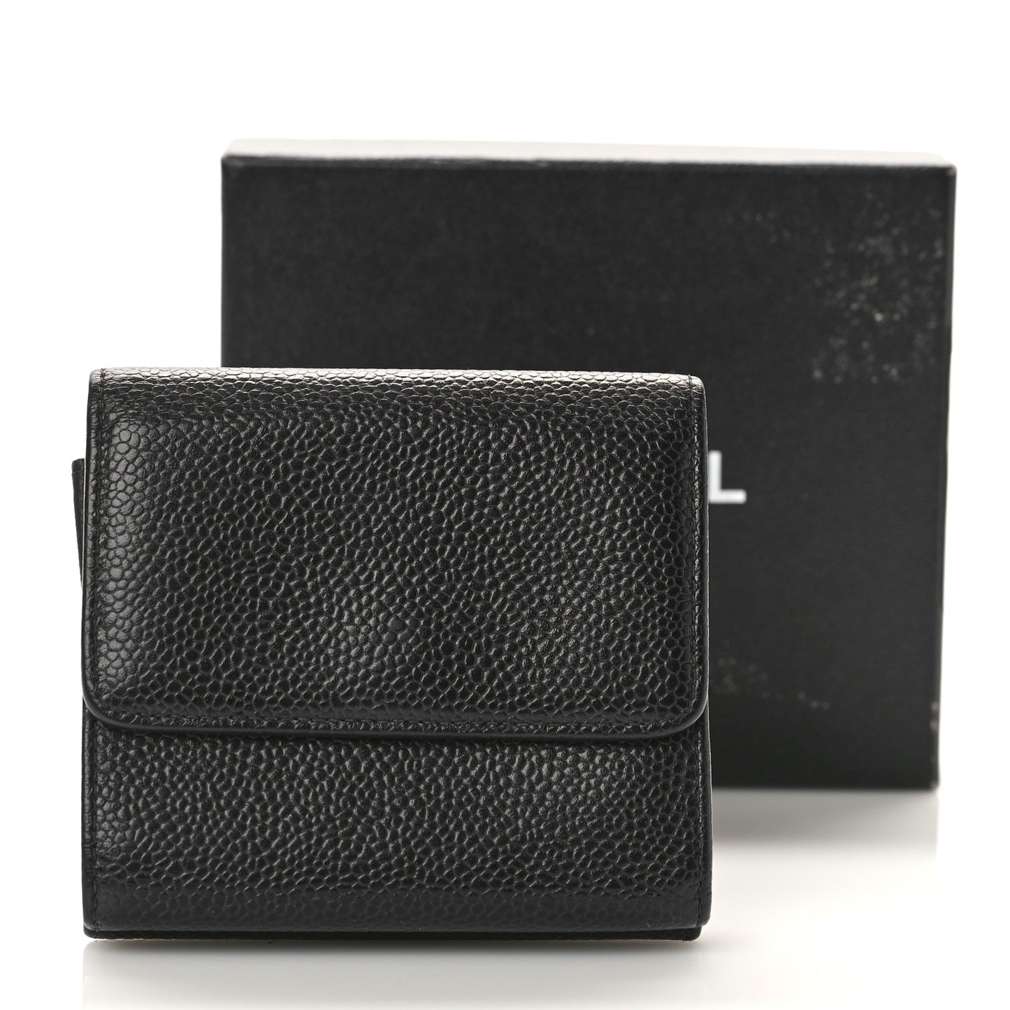 Caviar Timeless CC Compact Flap Wallet Black