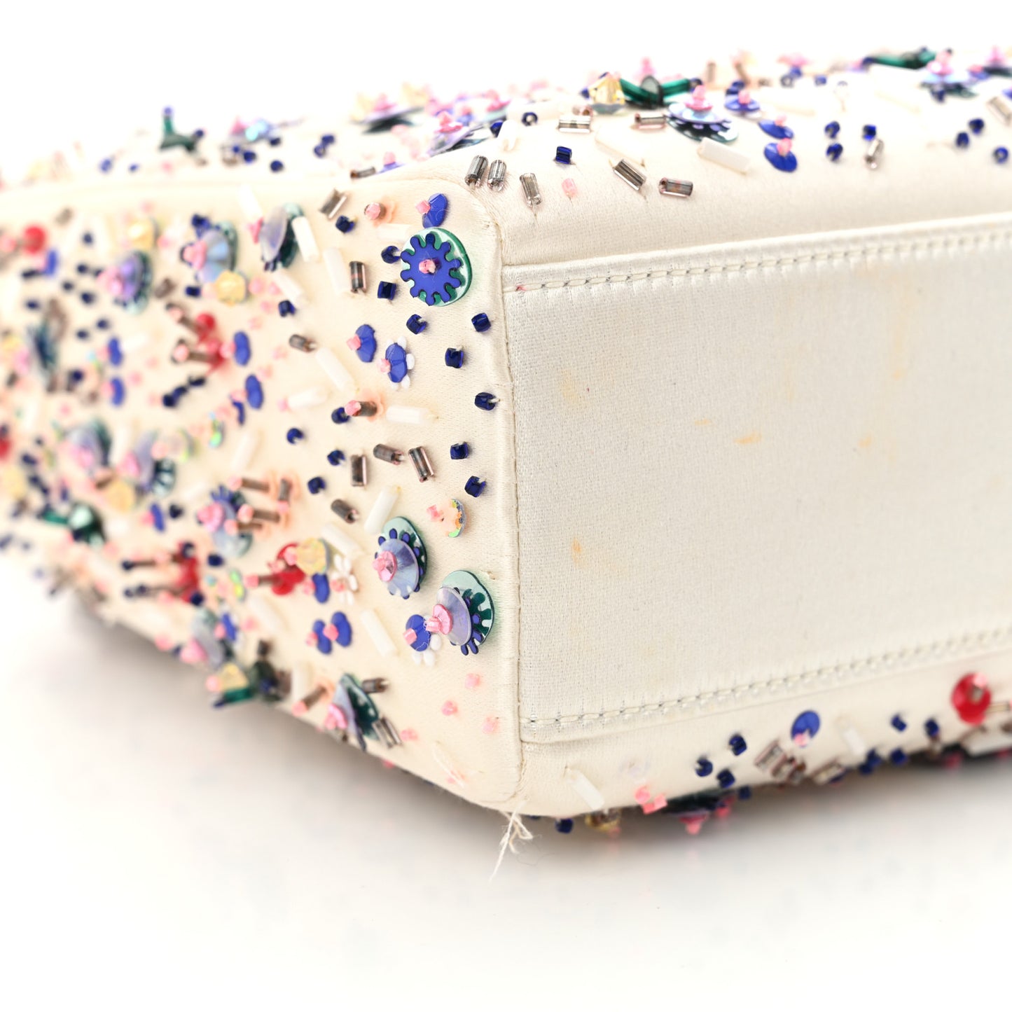 Satin Embroidered Beaded Mini Lady Dior Pink Multicolor