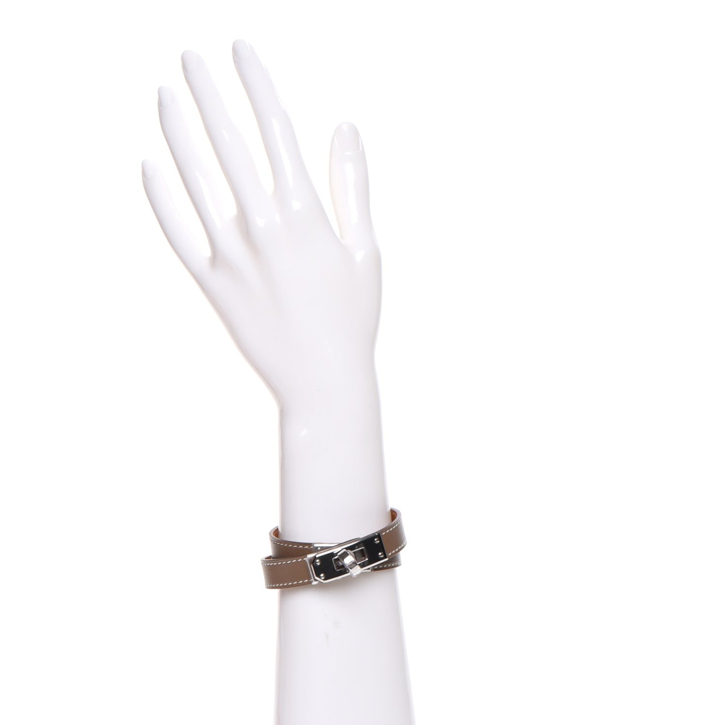 Tadelakt Kelly Double Tour Bracelet S Etoupe