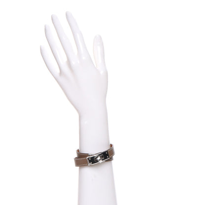 Hermes Tadelakt Kelly Double Tour Bracelet S Etoupe 2 of 7