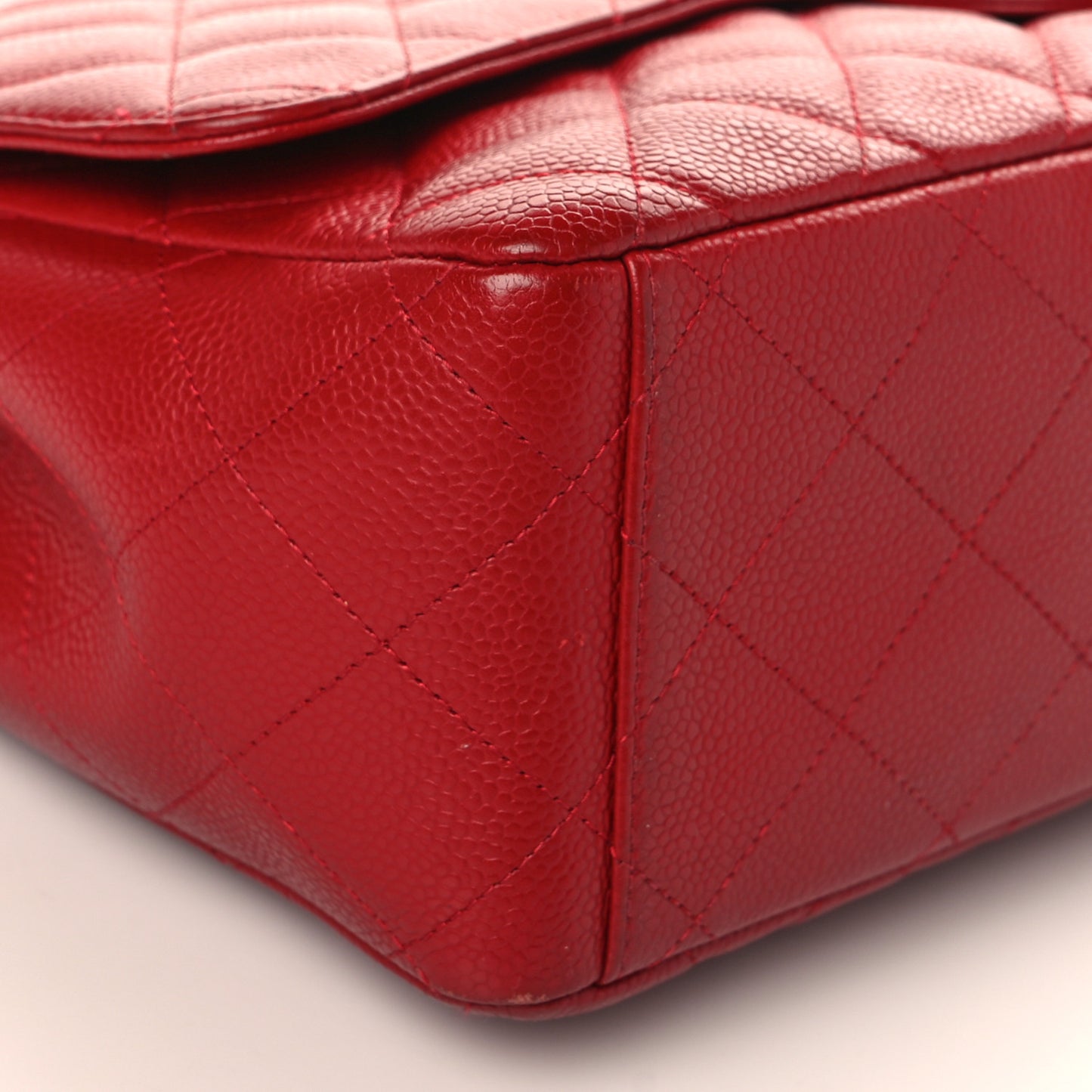 Caviar Quilted Maxi Single Flap Red