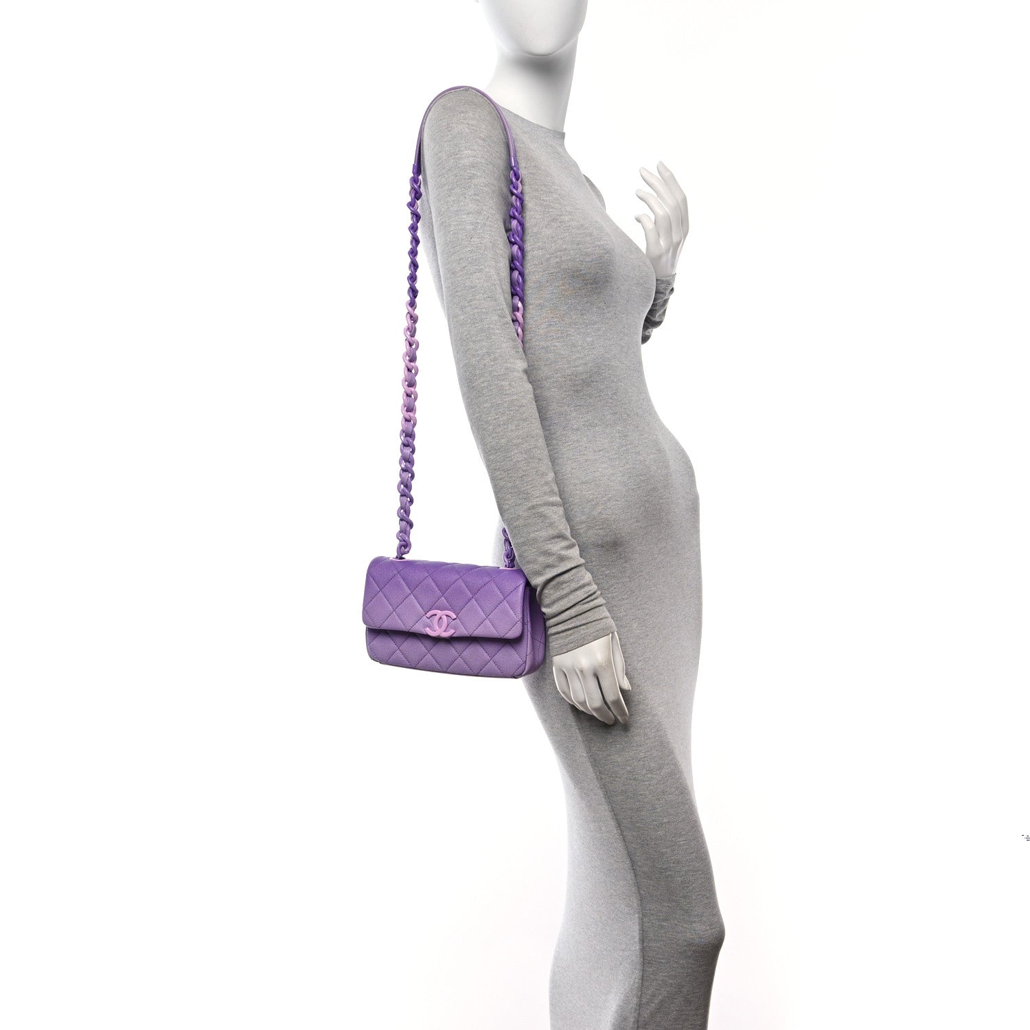 Chanel Shaded Caviar Quilted My Everything Small Flap Purple Light Purple 2 of 10